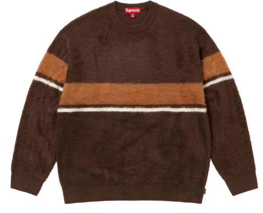 Brown Striped Mohair Sweater
